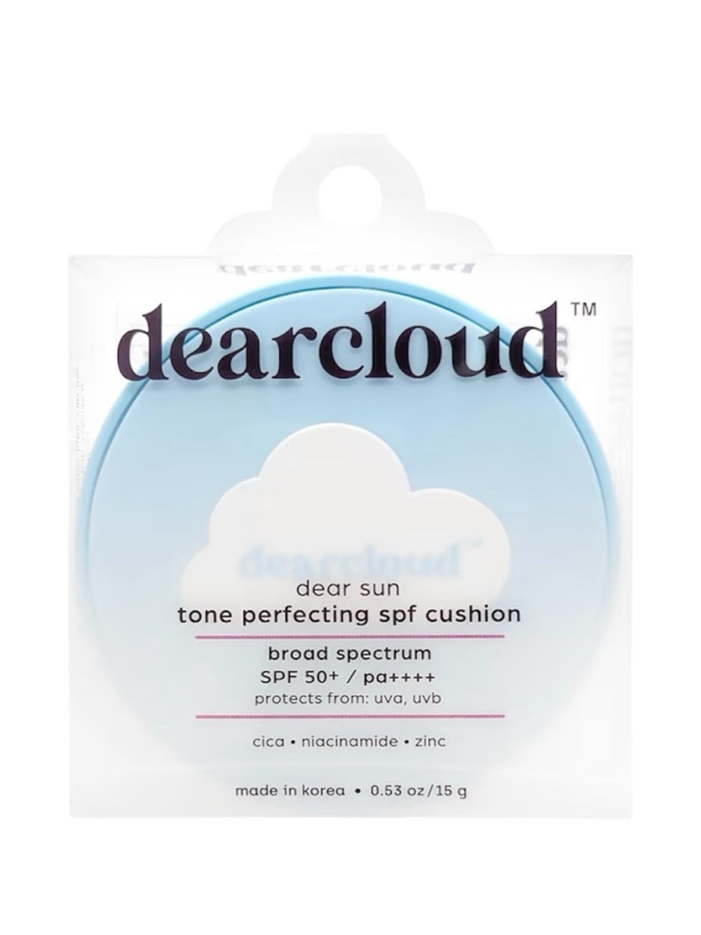 Korean Dearcloud Dear Sun Perfecting SPF Cushion 50 SPF Sunscreen
